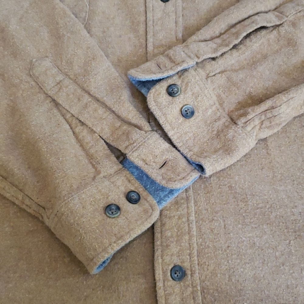 SJB Shirt Men's 2XL Tan Button-Up Chamois Flannel Cabincore Rugged Chore - Picture 5 of 7